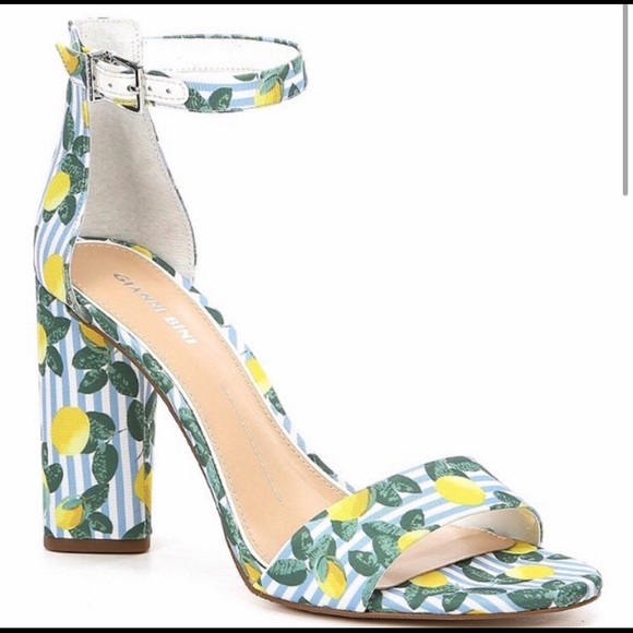 Gianni Bini Shoes - 🍋 NWT! Lemon Stripe Block Heel Sandal